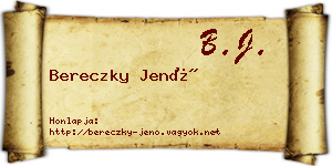 Bereczky Jenő névjegykártya