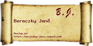 Bereczky Jenő névjegykártya