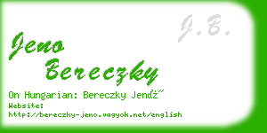 jeno bereczky business card